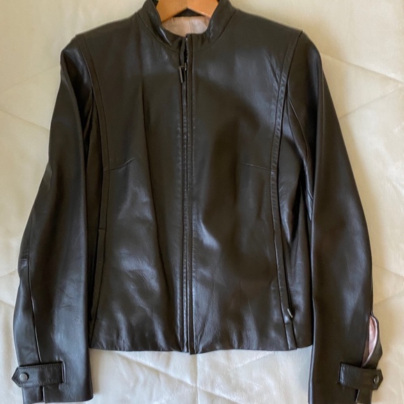 Leather Cole Haan Jacket - Picture 1 of 5